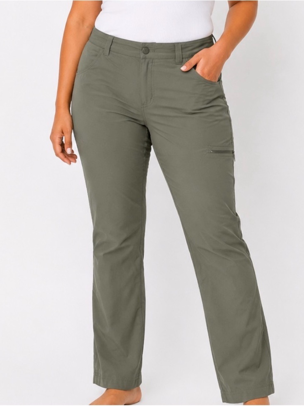 Eddie Bauer Olive Utility Pants with Mesh Lining SZ 16 windbreaker cargo